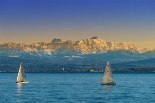 Sailboats on Lake Constance